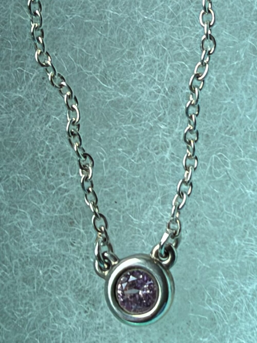 TIFFANY & Co. Elsa Peretti By The Yard Pink Sapphire Necklace Pendant 925 Silver